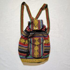 NWOT BOHO Hippie Artesanias Mr Pinzon Handwoven Textile Colorful‎ Backpack